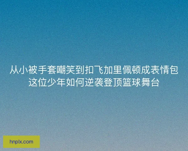 从小被手套嘲笑到扣飞加里佩顿成表情包这位少年如何逆袭登顶篮球舞台